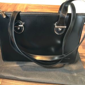 Jack Georges Milano Black Leather Handbag